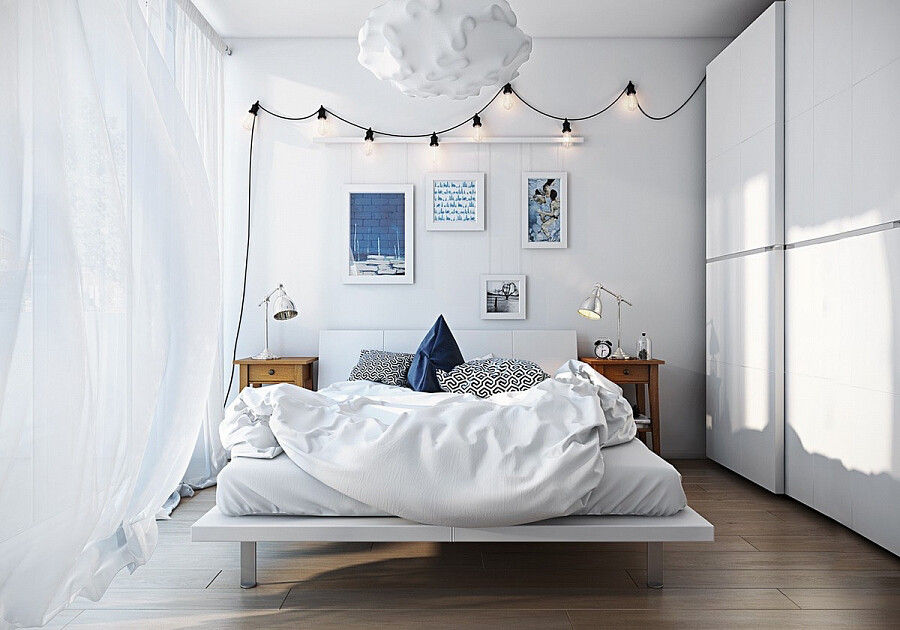 Кровать в белую спальню