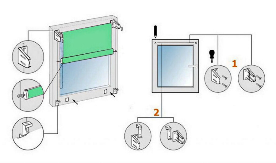 Как установить рулонные шторы на пластиковое окно