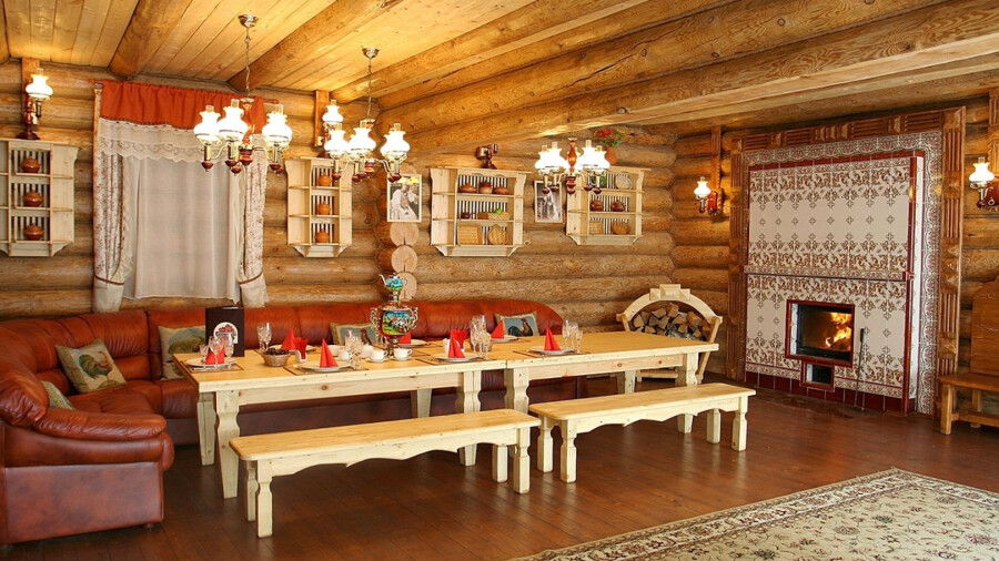 Русский стиль старорусская усадьба в интерьере комнат и загородных домов