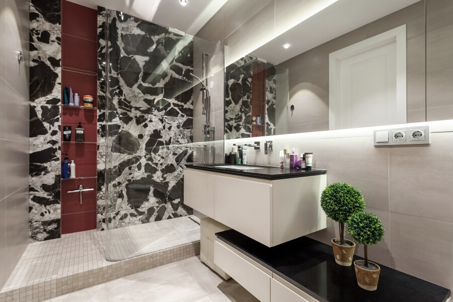 Tiles in the bathroom