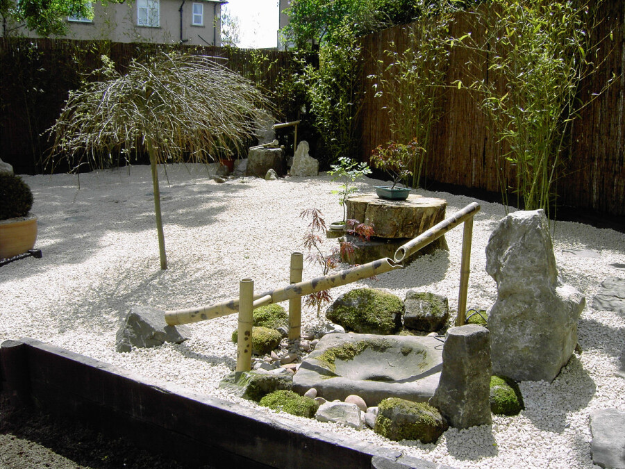Дизайн сада из камней - Оформление сада камнями на фото
