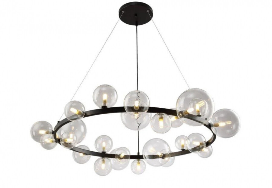Декоративный подвесной светильник Шар Кристер 8 см, 4 теплые белые LED лампы, на батарейках, стекло