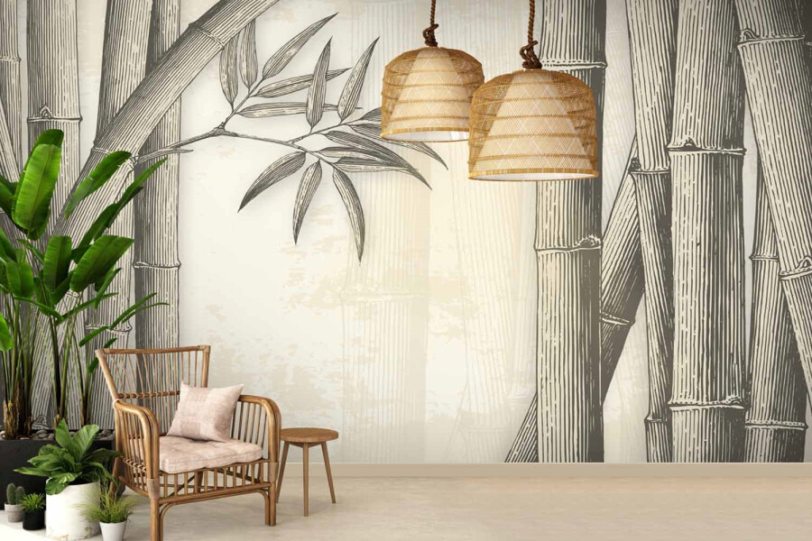 Декоративный бамбук в интерьере 2015 — фото