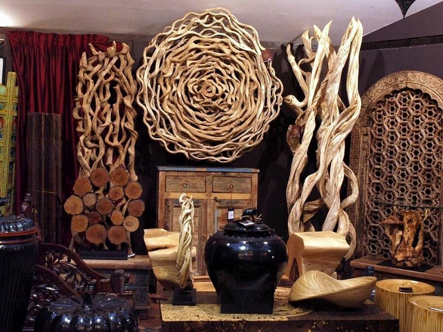 Декор из дерева в интерьере дома
