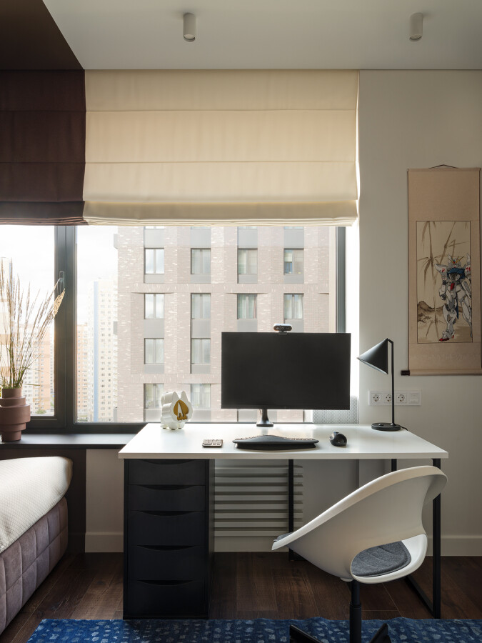 Workplace with a view of the city