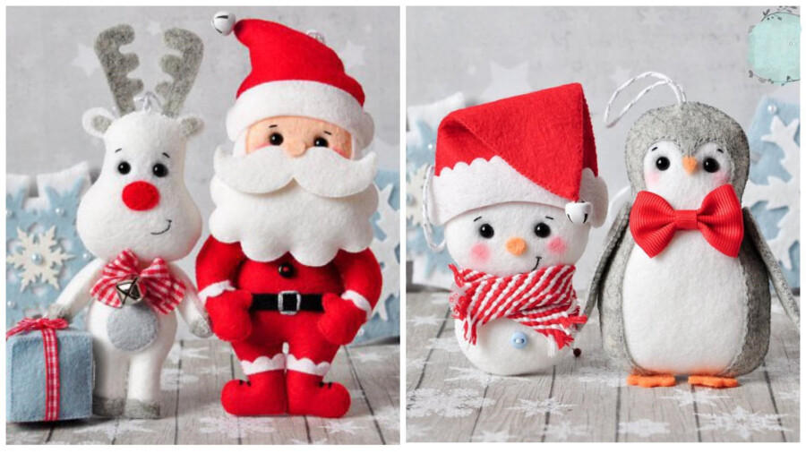 Новогодние игрушки из ткани своими руками — 42 праздничных фотографии
