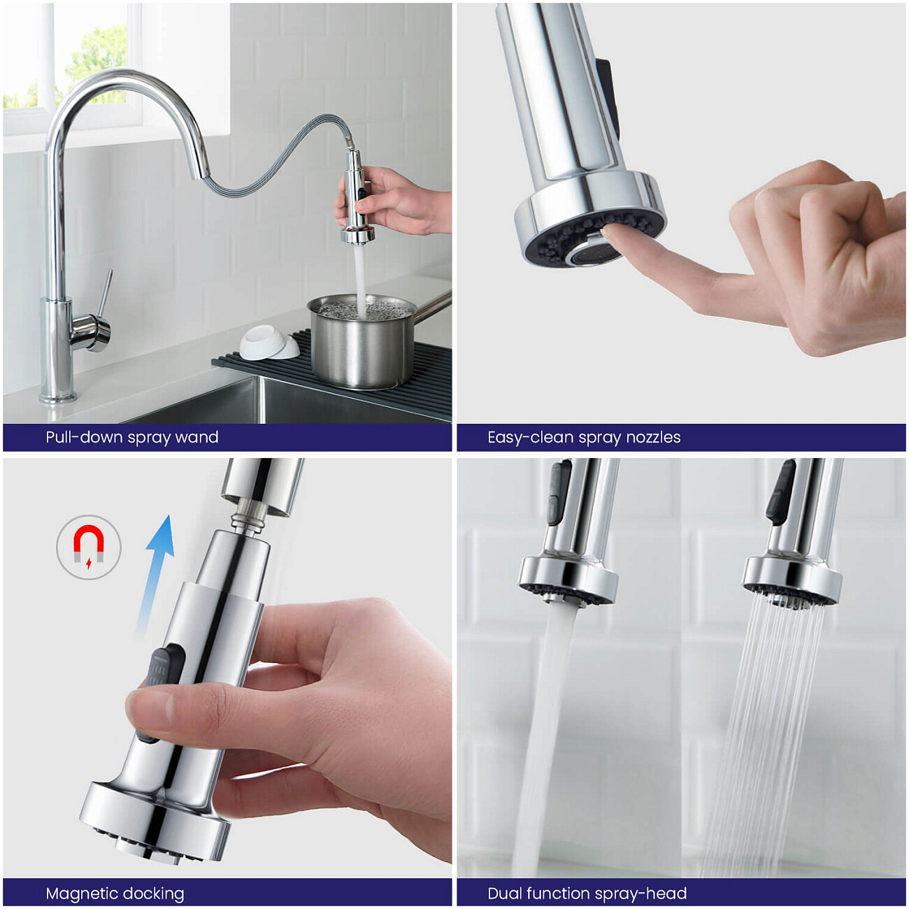 Смеситель для кухни с выдвижной лейкой хром Timo Saona 2316-00FL - изображение 4