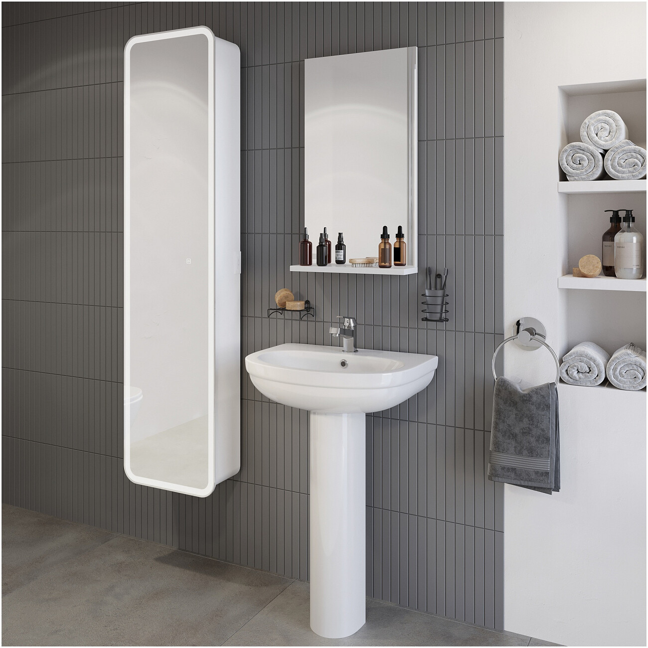 Раковина фаянсовая 55 см с пьедесталом белая Diwo "Коломна" 0110 - изображение 3