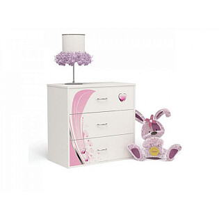 Комод с 3 ящиками белый Princess