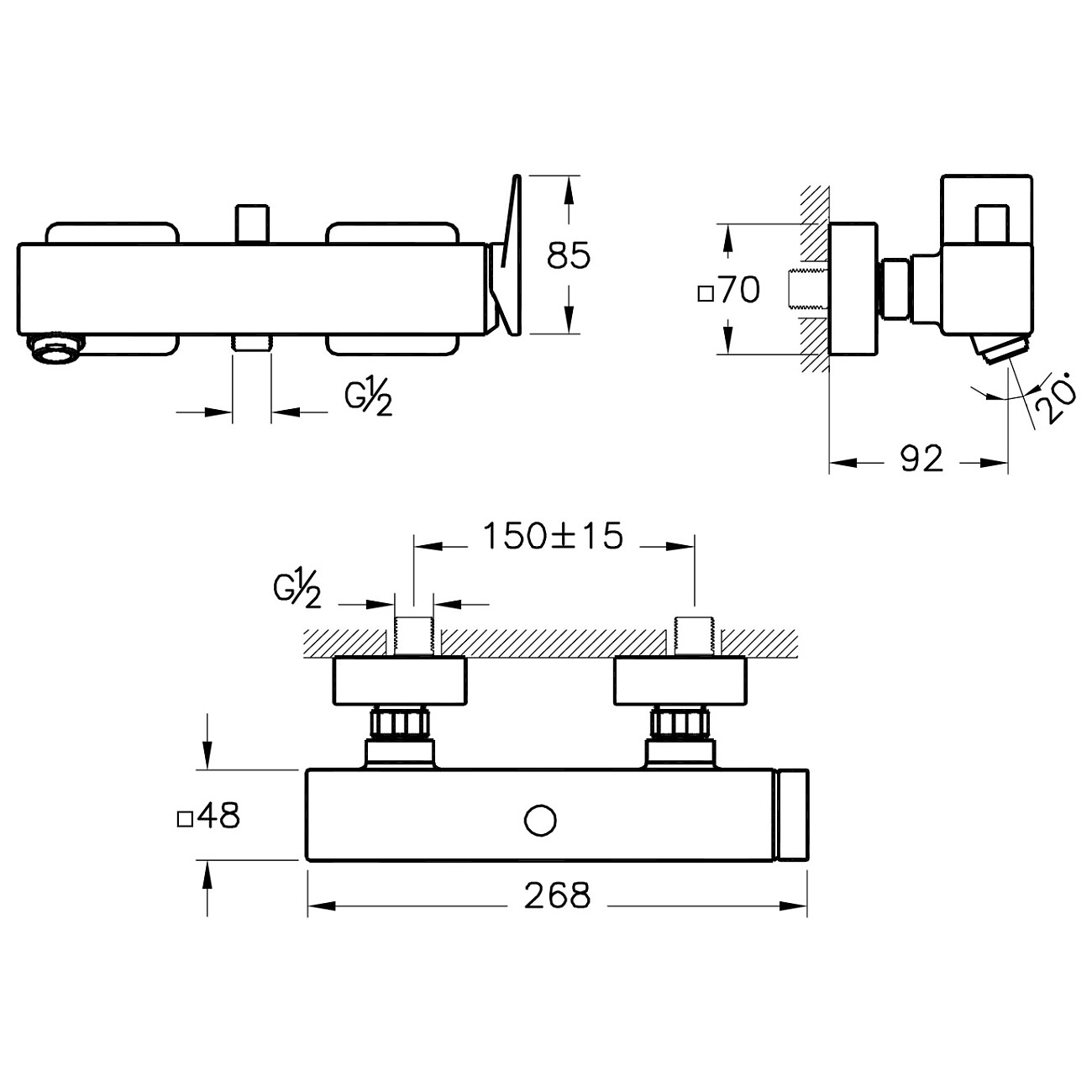 Смеситель для ванны однорычажный хром Vitra Brava A42613EXP - изображение 2
