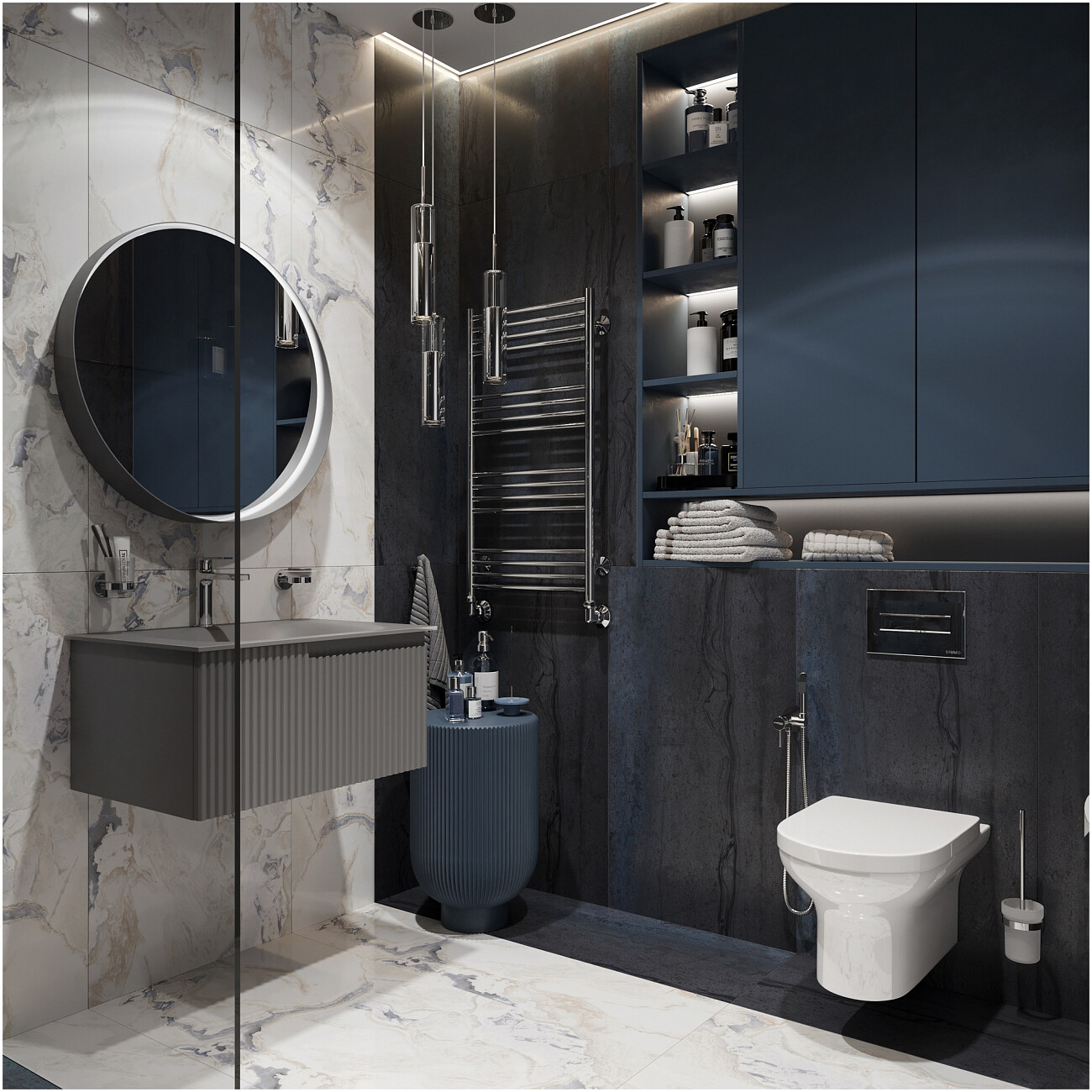 Раковина мебельная стеклянная 70 см серая Stworki "Вестфолл" - изображение 9