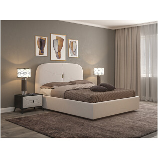 Кровать с подъемным механизмом двуспальная 160х200 см молочная &quot;Лондон&quot;