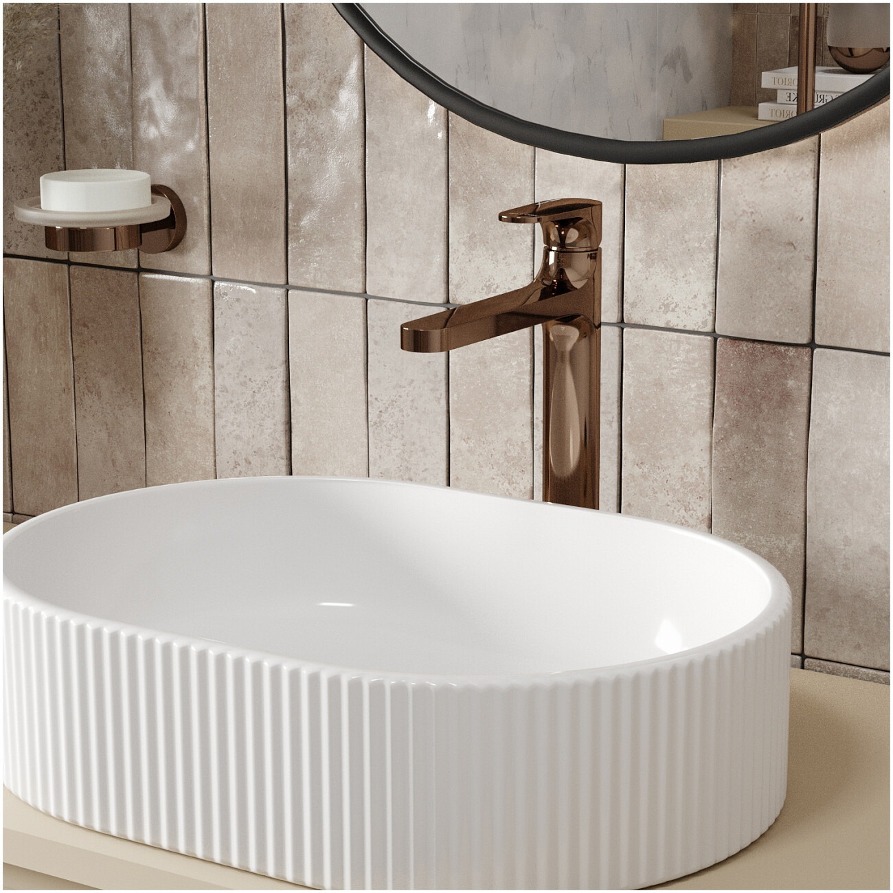 Смеситель для раковины из латуни розовое золото Wasserkraft 7703H - изображение 2