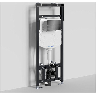 Инсталляция для унитаза с кнопкой смыва черный глянец Wasserkraft Alme 15TLT.010.ME.PB04