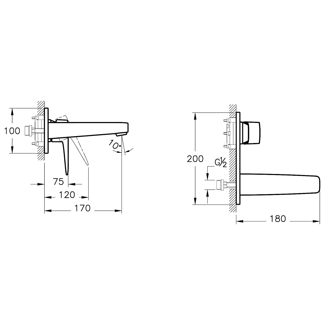 Смеситель для раковины встраиваемый однорычажный хром Vitra Root Square A42738EXP - изображение 4