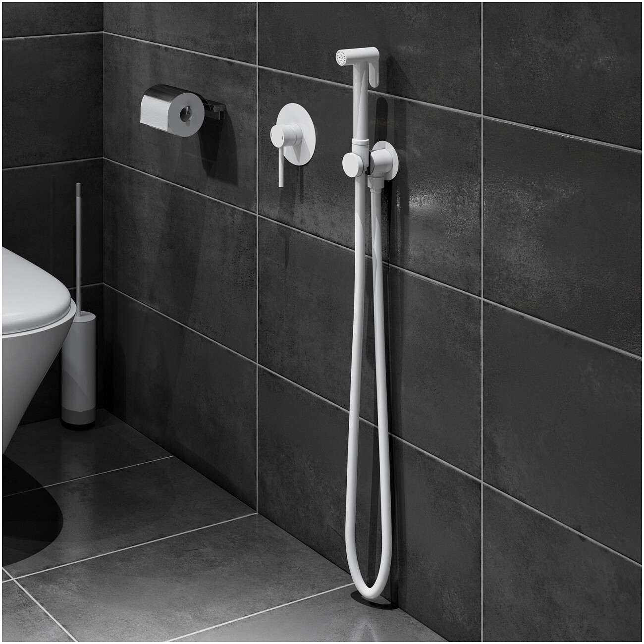 Гигиенический душ с встраиваемым смесителем белый матовый Timo Saona 2389-16SM - изображение 4