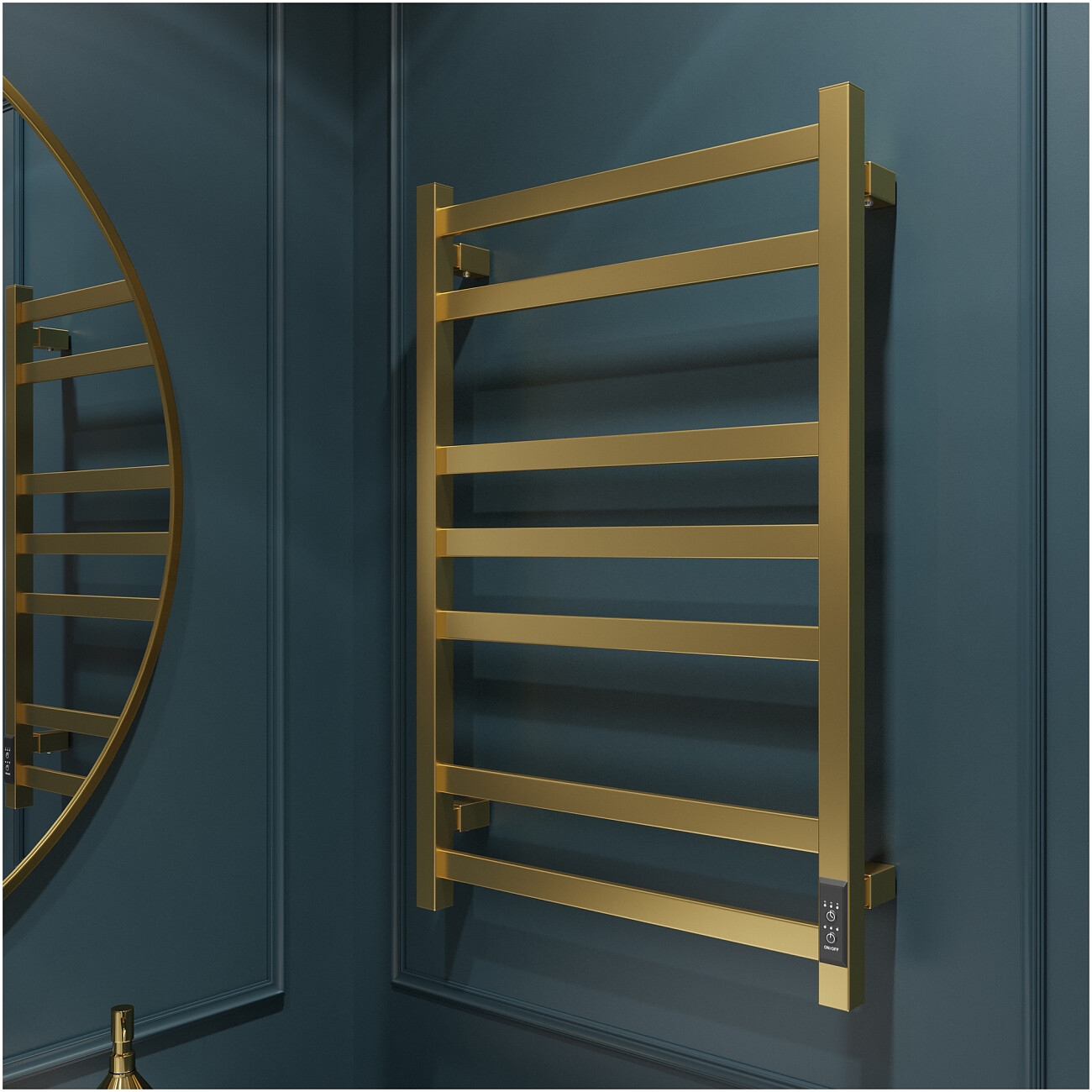 Полотенцесушитель электрический 80х50 см золотой Ewrika "Пенелопа" V7 4657819950505 - изображение 9