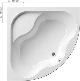 Ванна акриловая угловая 150х150 см белая Ravak Gentiana CG01000000
