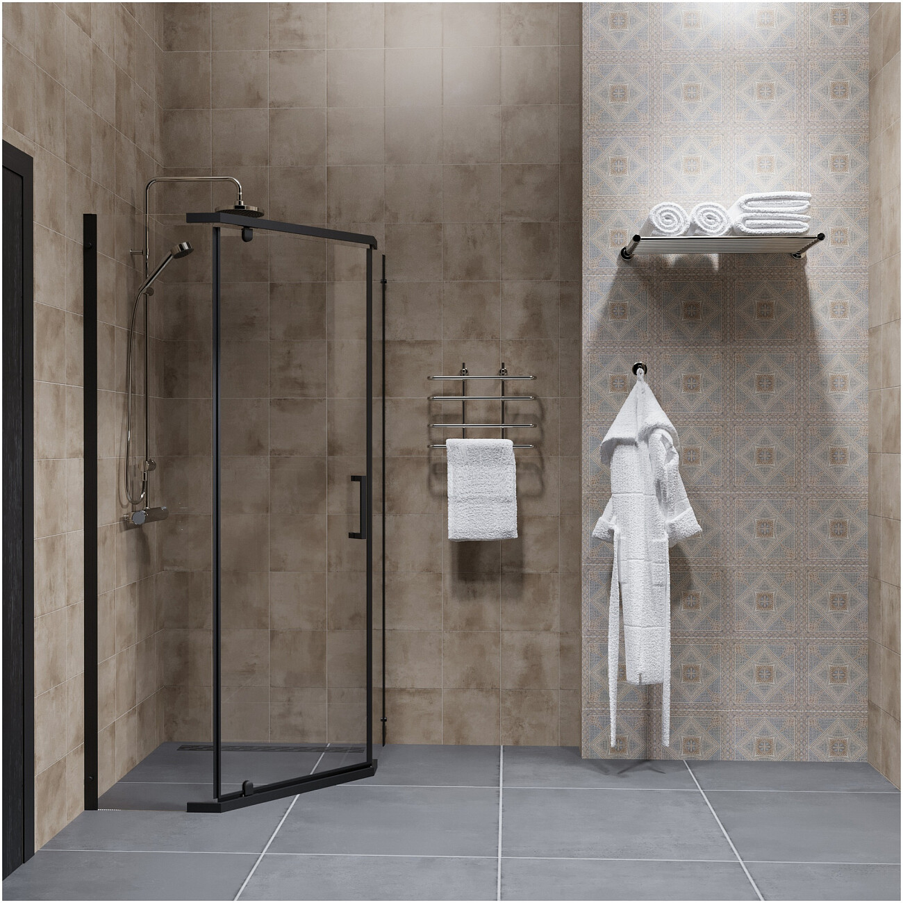 Душевой уголок 90х90 см черный, прозрачный Diwo "Казань" Щ0000067280 - изображение 7