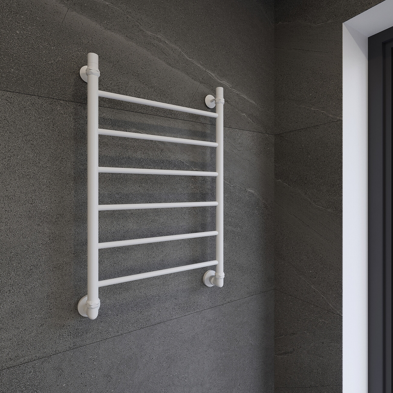 Полотенцесушитель водяной 80х50 см белый Ewrika "Сафо" P 4627201609373 - изображение 8