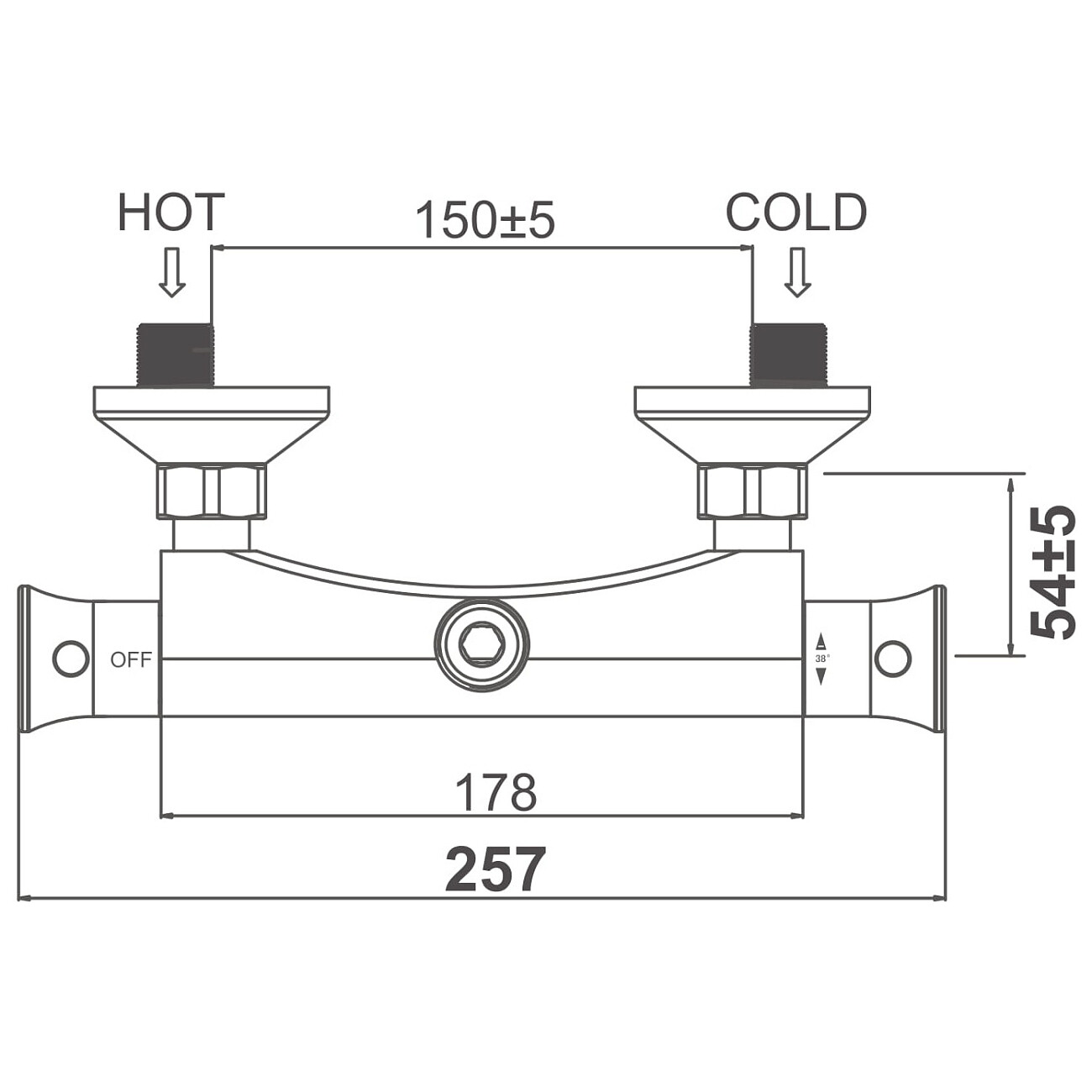 Смеситель для душа с термостатом хром D&K Bayern Potsdam DA2113101 - изображение 2