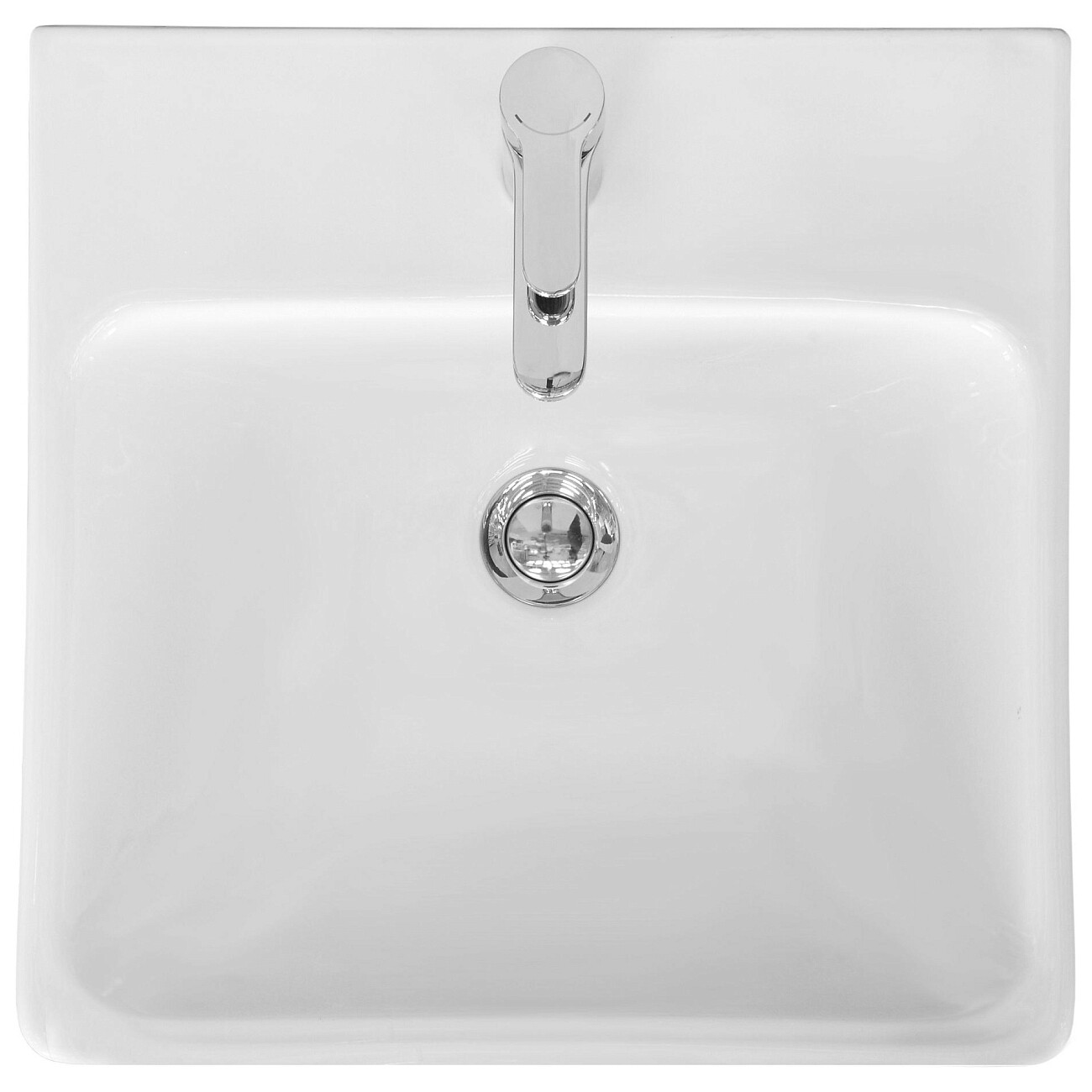 Раковина накладная керамическая квадратная 45х45 см белая Santek "Адриана" 1.WH50.1.630 - изображение 2