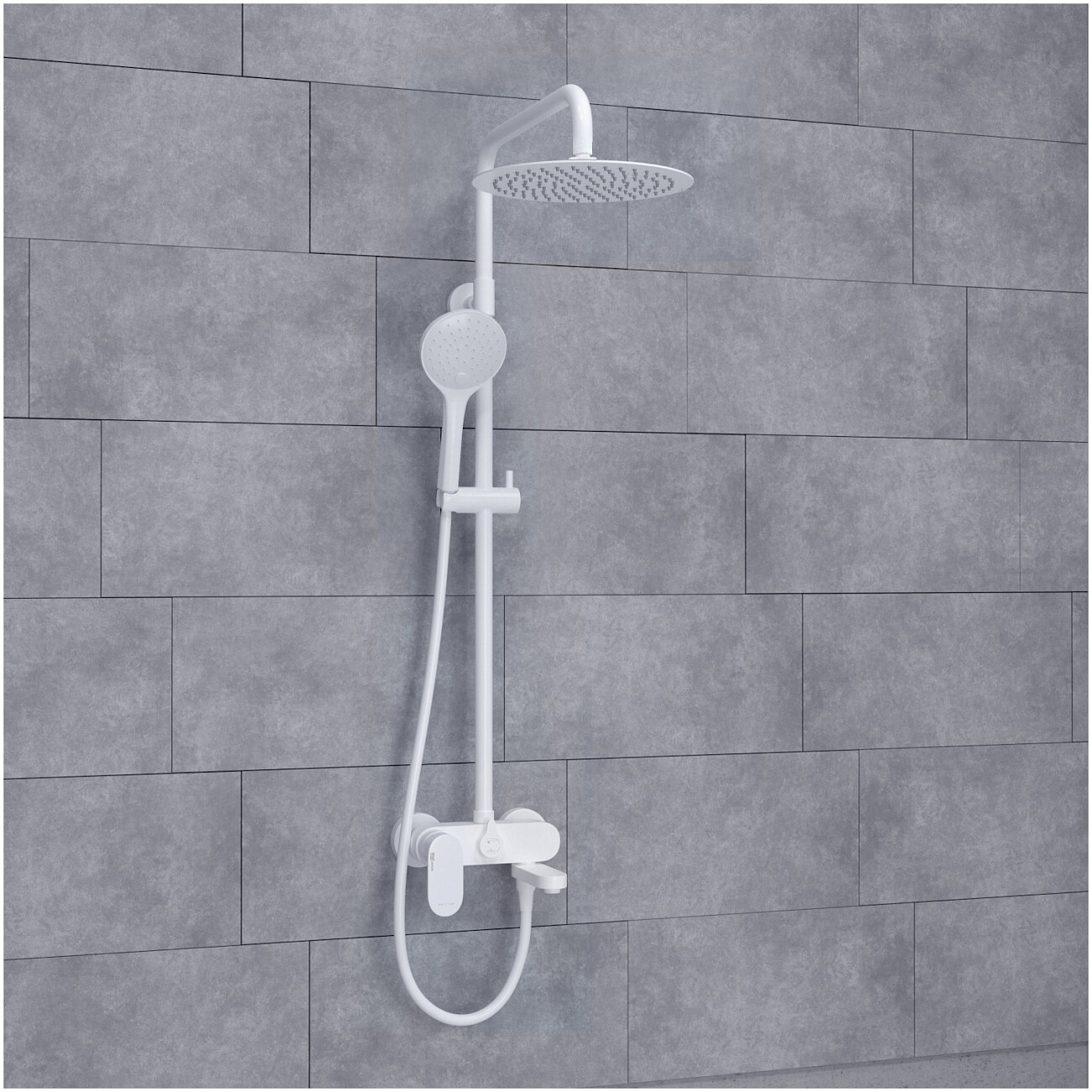 Душевая система со смесителем из латуни белая Wasserkraft A185.257.155.WM - изображение 2