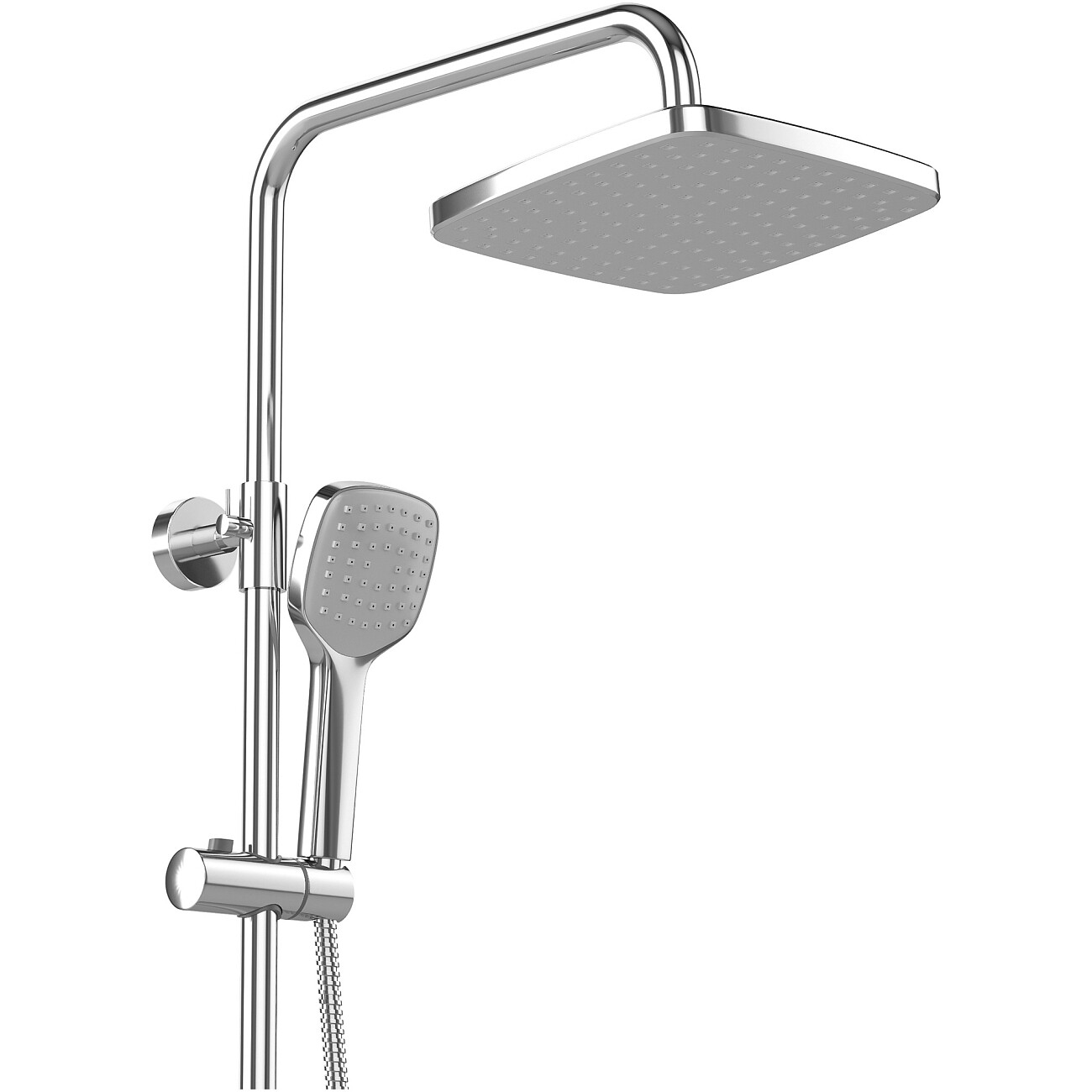 Душевая стойка с верхним душем и смесителем хром Diwo "Смоленск" SM-07cr - изображение 6