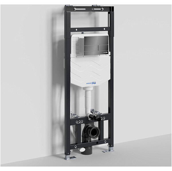 Инсталляция для подвесного унитаза с черной глянцевой кнопкой Wasserkraft Alme 15TLT.010.ME.PB04 - изображение 1