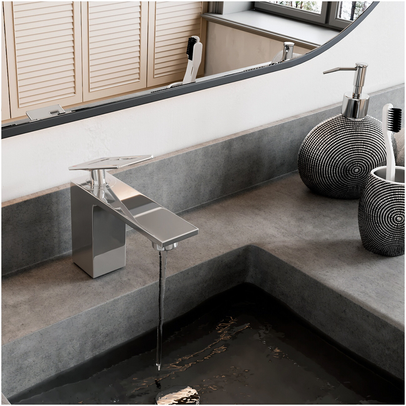 Смеситель для раковины из латуни хром Wasserkraft 1503 - изображение 3