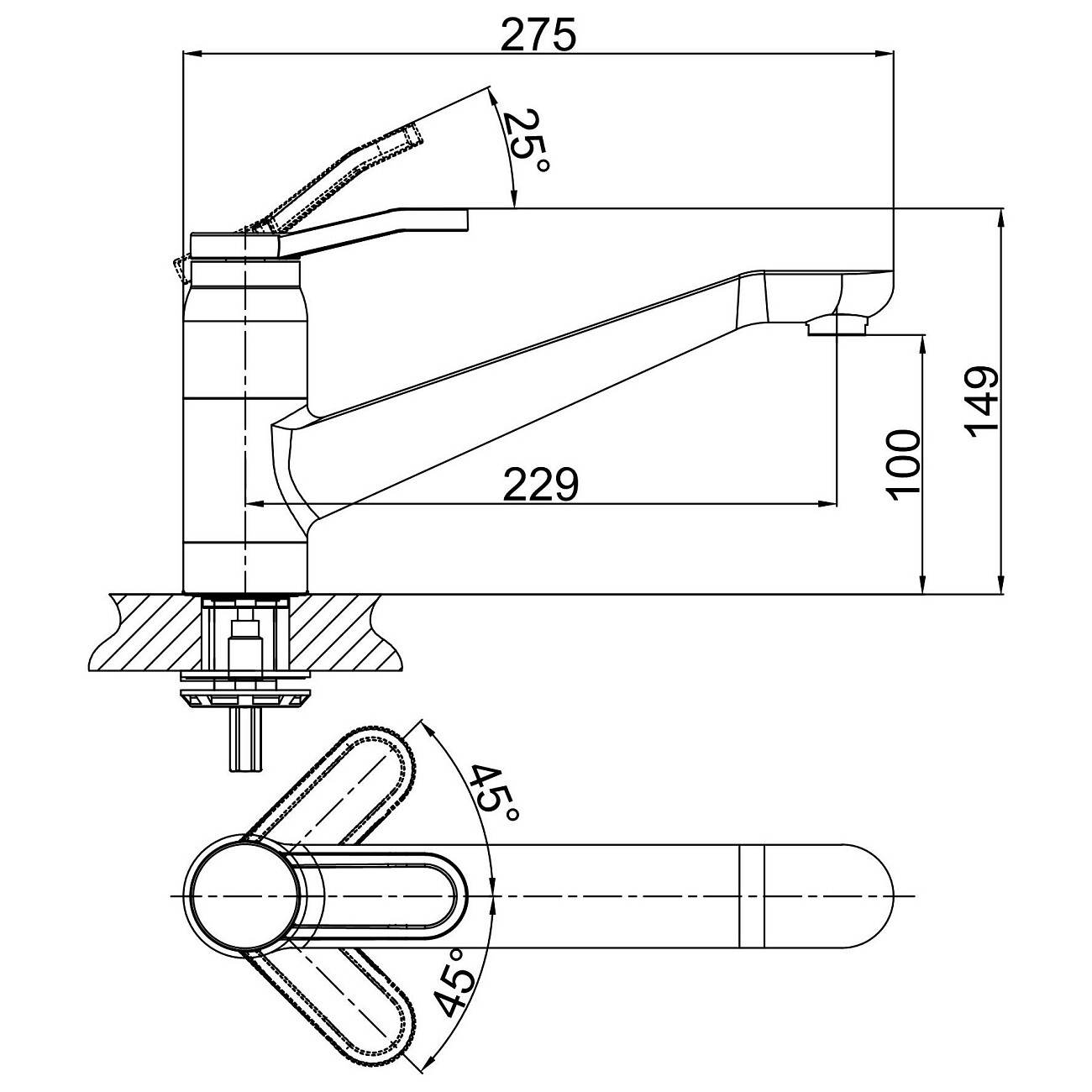 Смеситель для кухни латунный хром D&K Venice Rialto DA1062341 - изображение 2