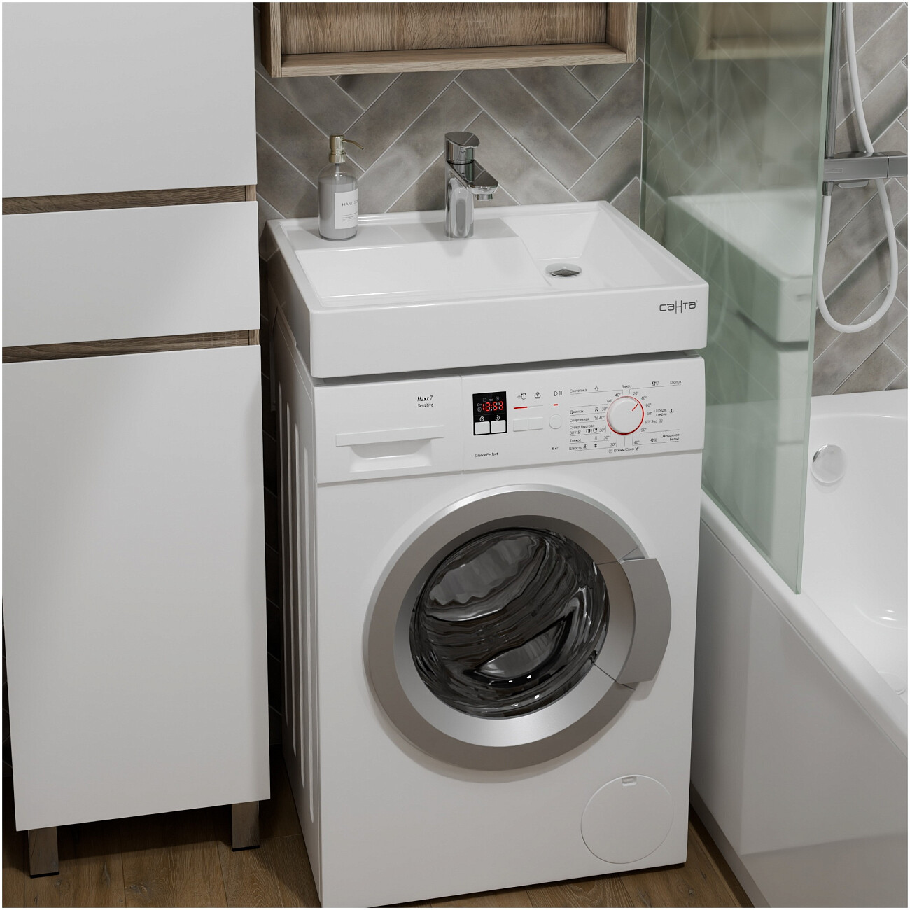 Раковина над стиральной машиной 55х60 см белая "Юпитер" 900130 - изображение 3