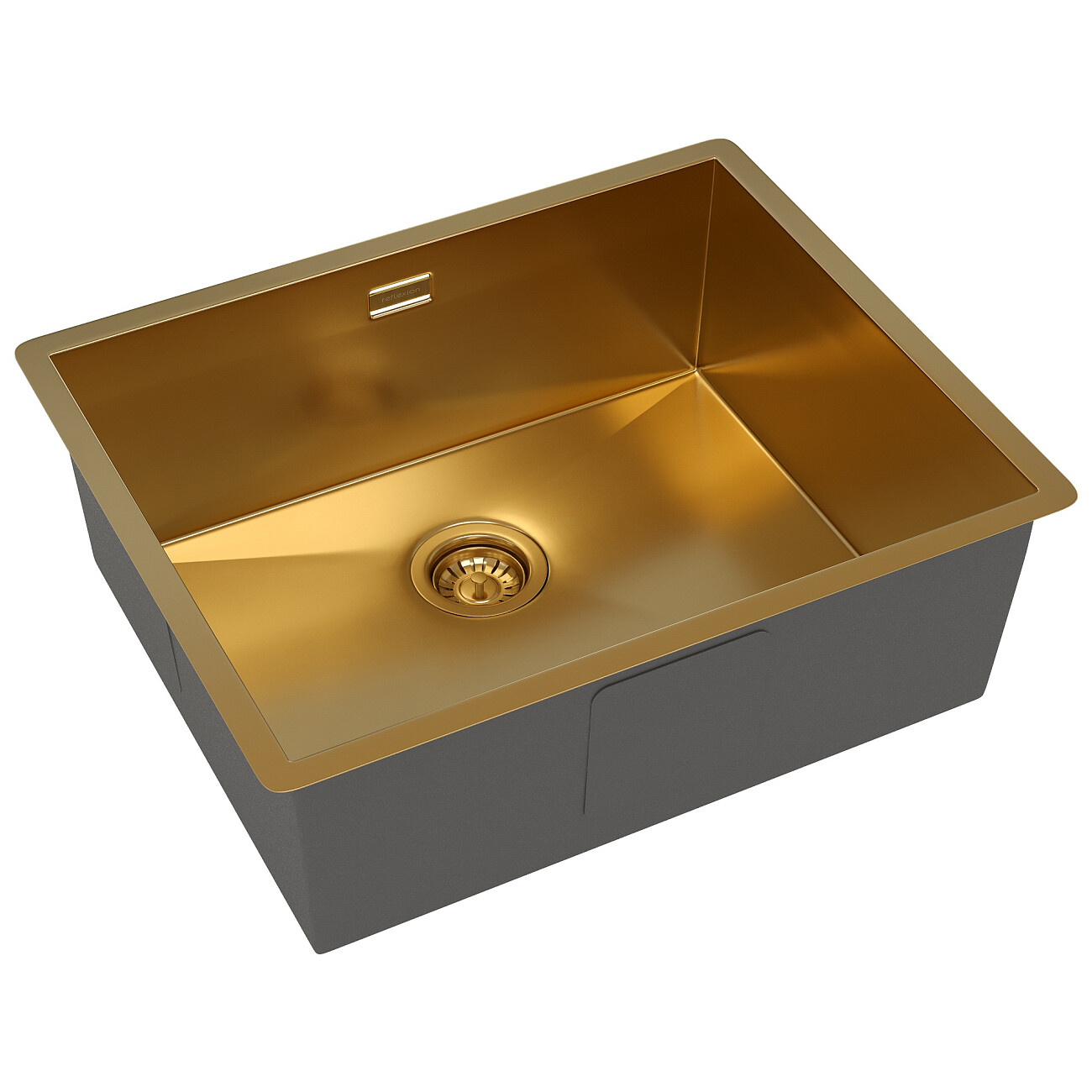 Кухонная мойка из нержавеющей стали 44х54 см брашированное золото Reflexion Como RX2054GD  - изображение 4