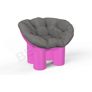 Кресло детское с подушкой розовое, графит Slon Kids