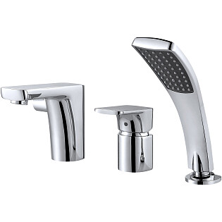 Смеситель для ванны однорычажный с душевым гарнитуром хром D&K Berlin Freie DA1434901