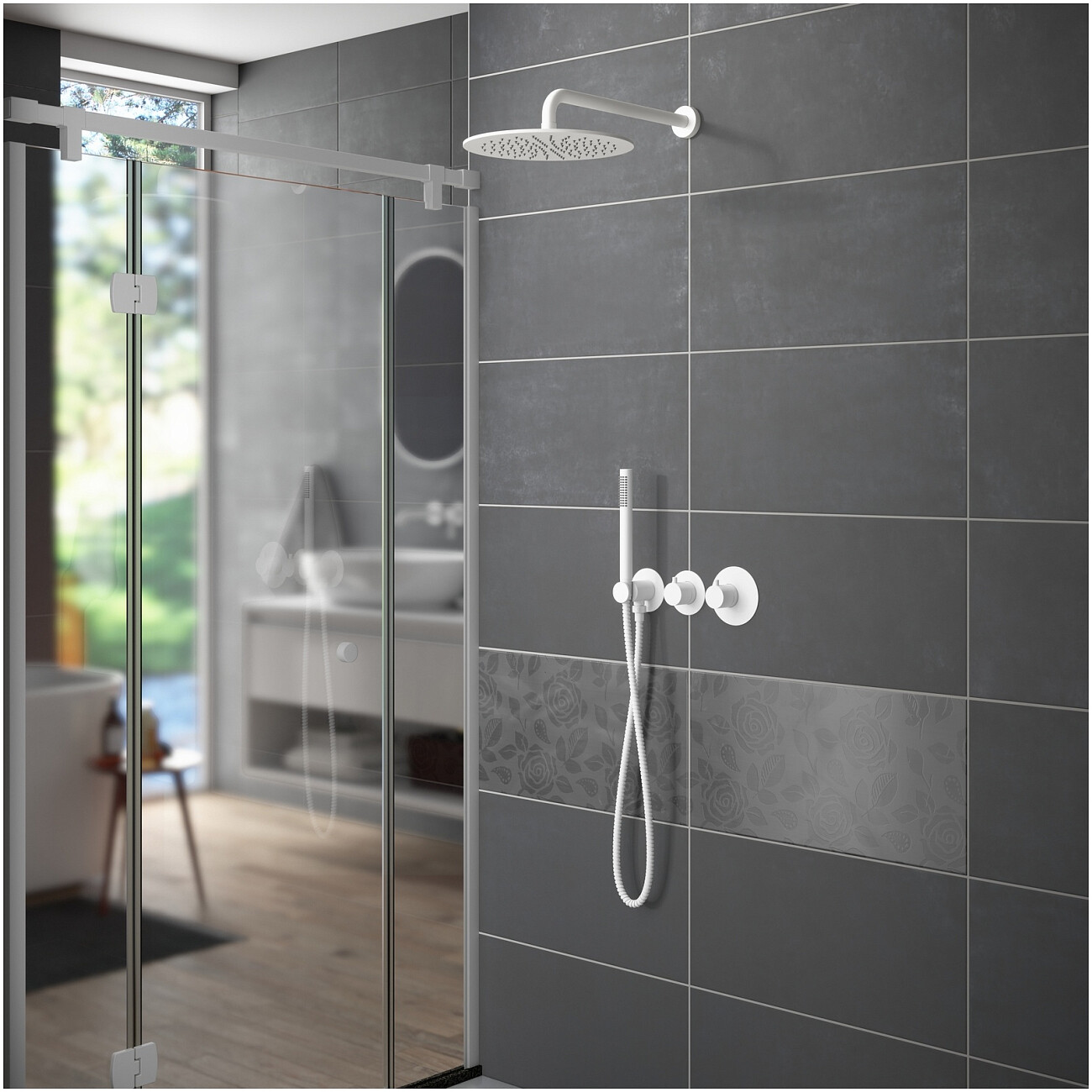 Душевая система встроенная с термостатом белая матовая Timo Saona SX-2359-16SM - изображение 2