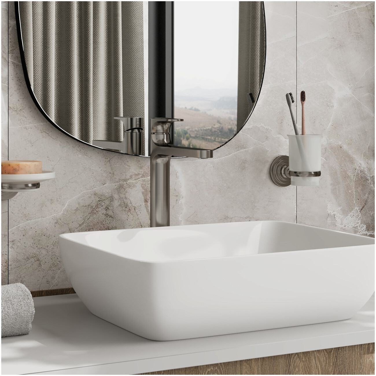 Смеситель для раковины из латуни никель Wasserkraft 1403H - изображение 2