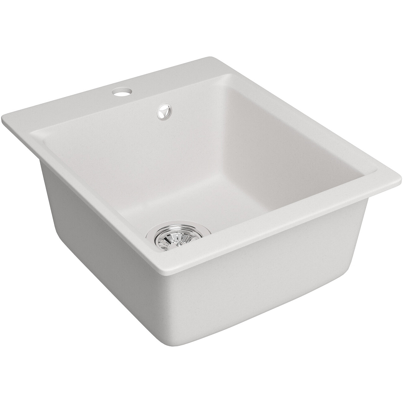 Мойка кухонная из искусственного гранита прямоугольная белая Domaci "Верона" 51-42 белая - изображение 5