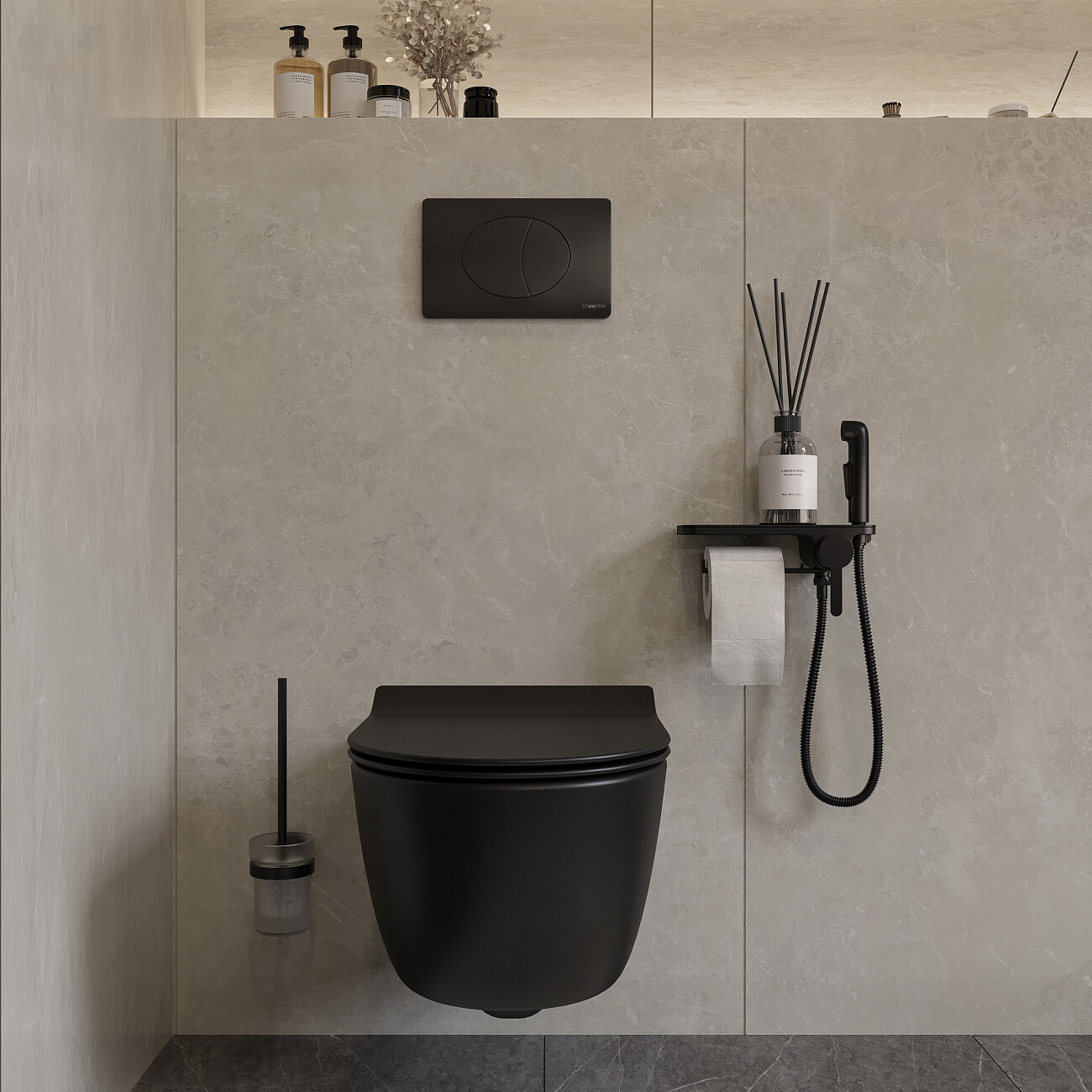 Гигиенический душ со смесителем с внутренней частью черный Stworki "Стокгольм" HFSG35030 - изображение 4