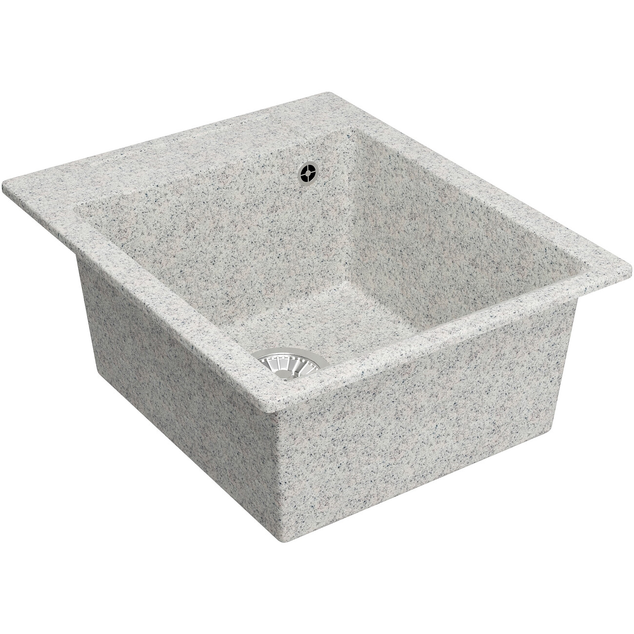 Мойка кухонная из искусственного мрамора прямоугольная 51х42 см светло-серая Domaci "Савона" PA 420 - изображение 5