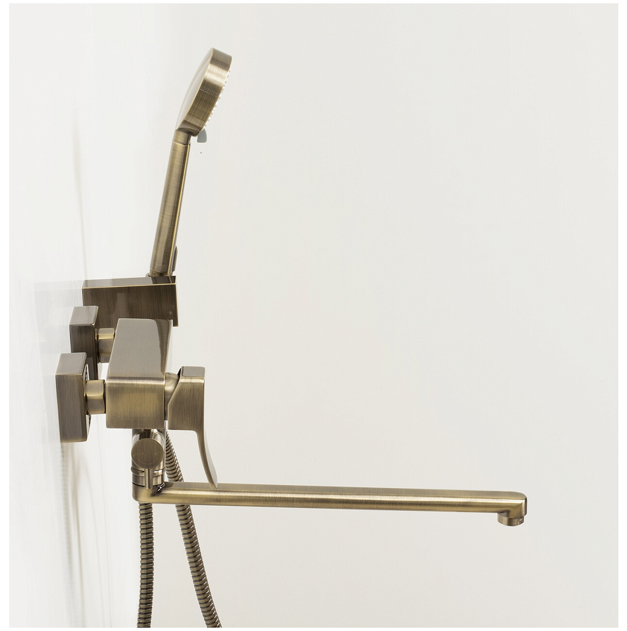 Душевой комплект с лейкой и длинным изливом светлая бронза Wasserkraft Exter 1602L - изображение 7