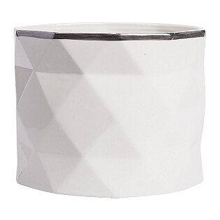 Ваза декоративная белая 18 см Allure Silver Middle