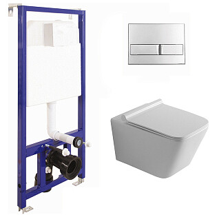 Унитаз белый Creto Logan L2 1002-001-L2W с инсталляцией Berges Wasserhaus Novum L3 040213