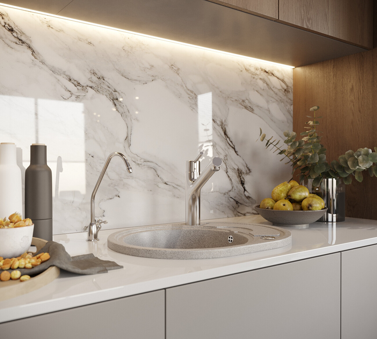 Мойка кухонная серая Domaci "Бьелла" DMC-18K-310 - изображение 3