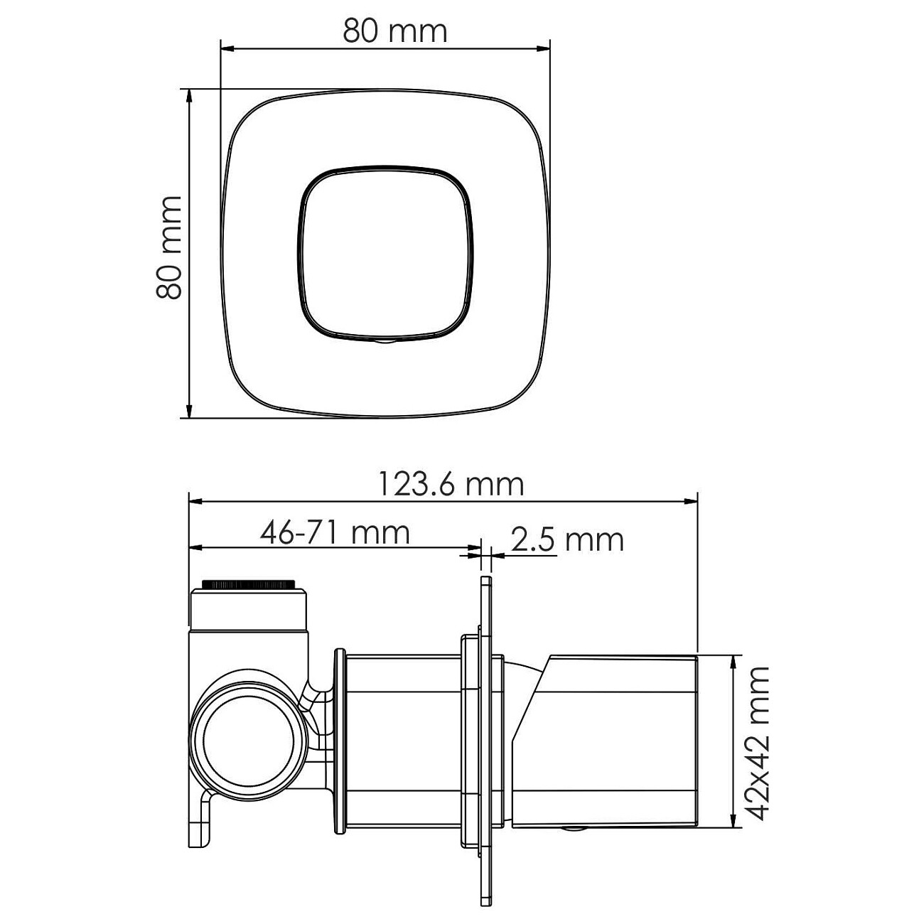 Смеситель для душа встраиваемый из латуни белый Wasserkraft 9551 - изображение 2