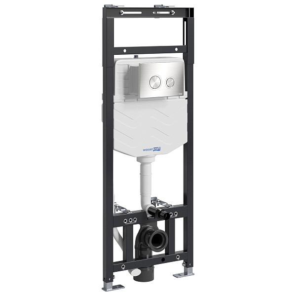 Инсталляция для подвесного унитаза с кнопкой никель Wasserkraft Alme 15TLT.010.ME.BN01 - изображение 1
