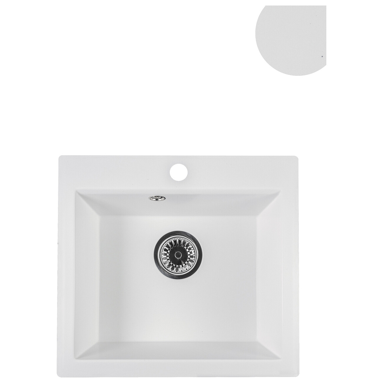 Мойка кухонная кварцевая прямоугольная белая Reflection Mini RX1150WH - изображение 2