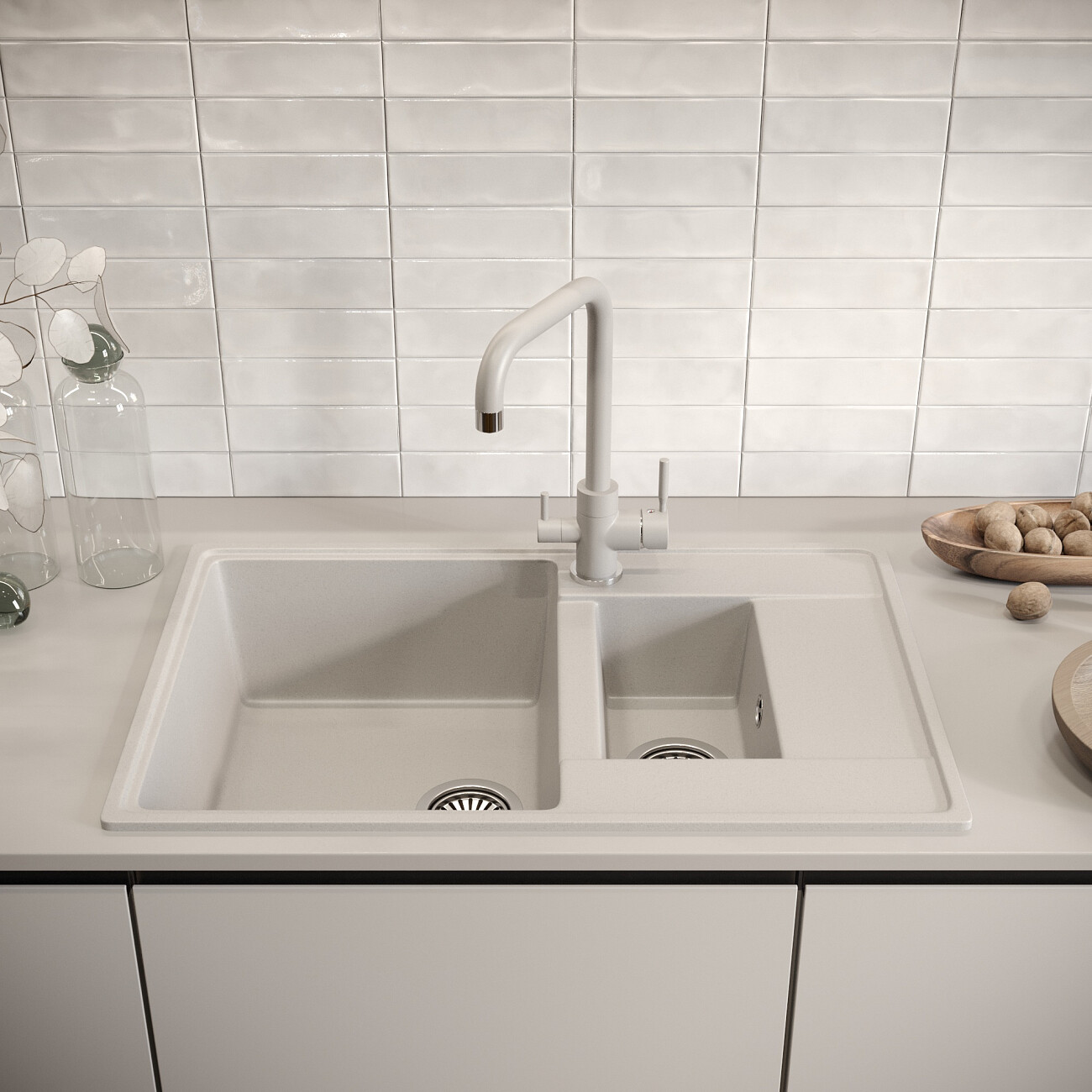 Мойка кухонная платина Domaci "Солерно" DP 780 1,5 K-04 - изображение 4