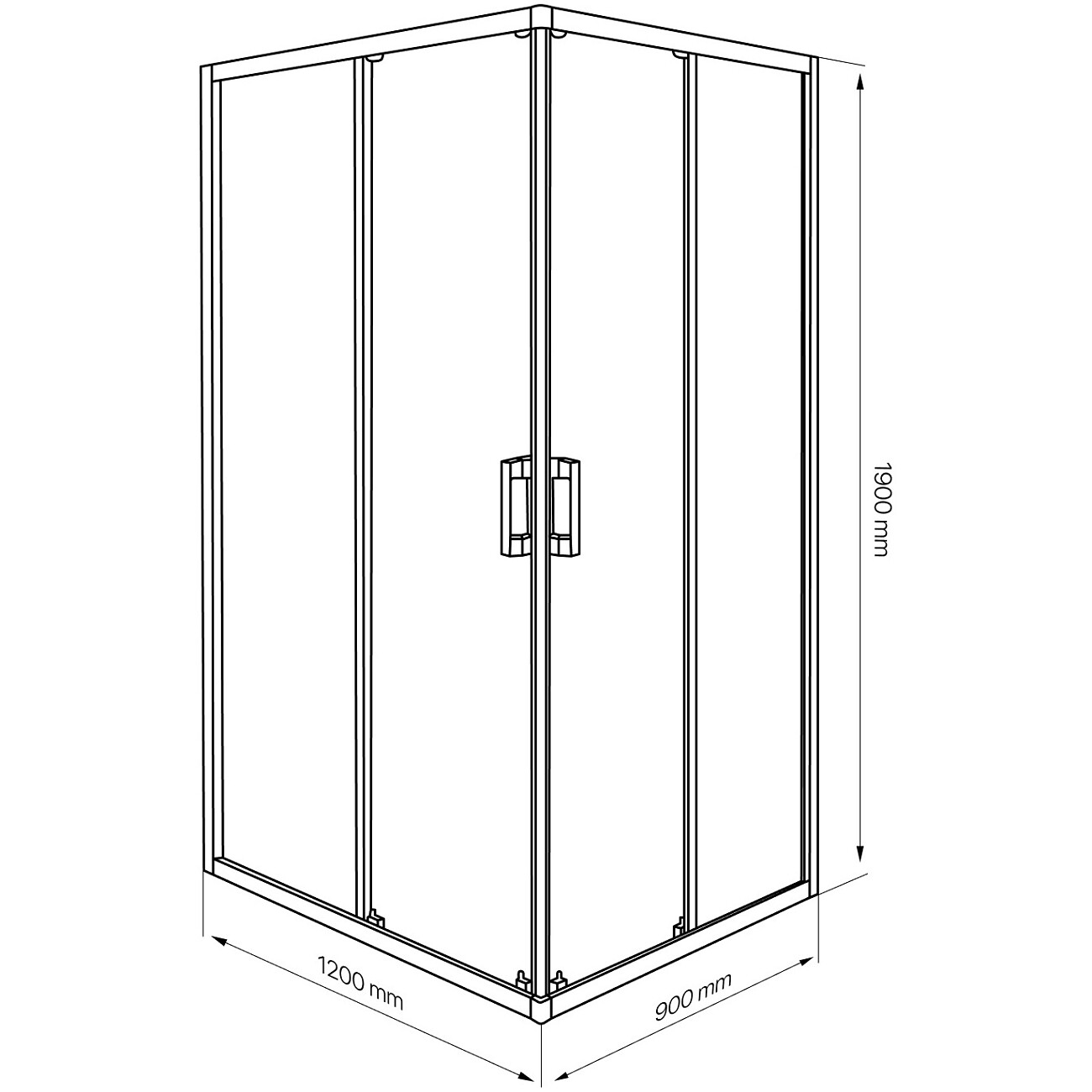 Душевой уголок прямоугольный 90х120 см хром Artemis Amata - изображение 3