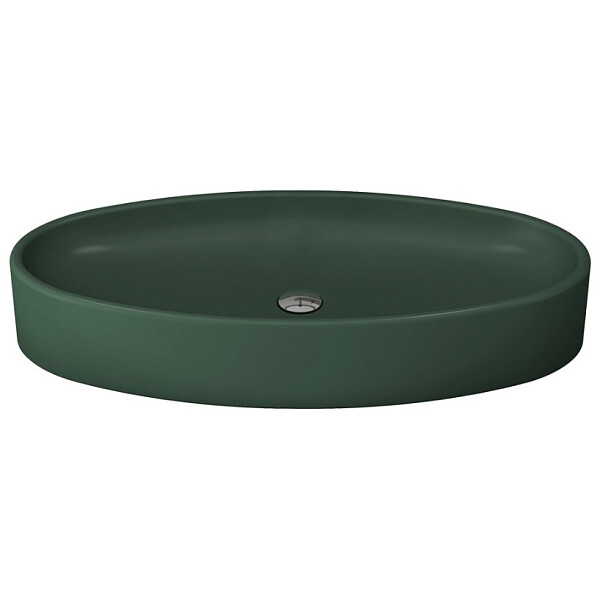 Раковина накладная фарфоровая овальная 85 см зеленая Lavabo Bocchi Vessel 1014-027-0125 - изображение 1